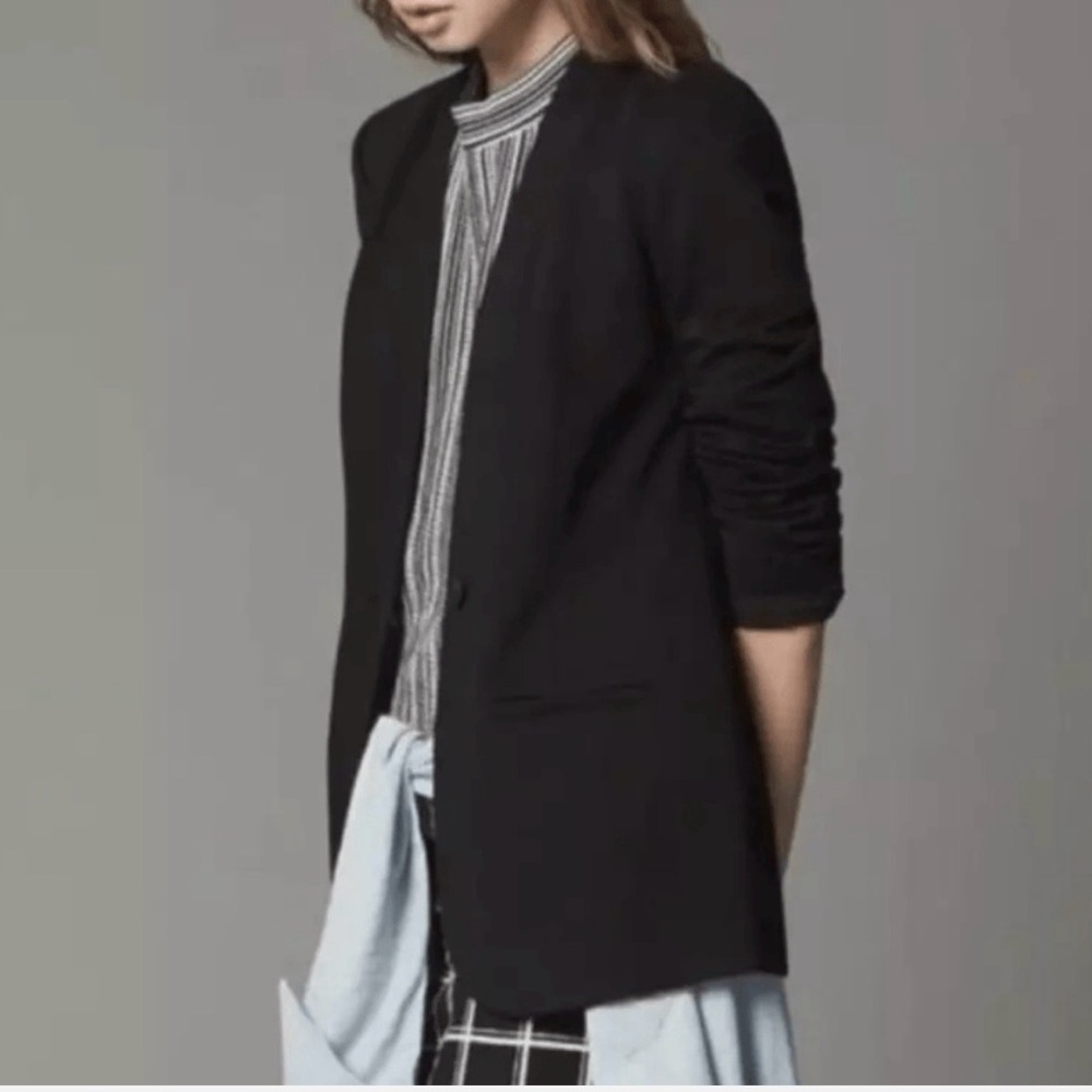 Madewell Black Single-Button Tailored Blazer - image 2